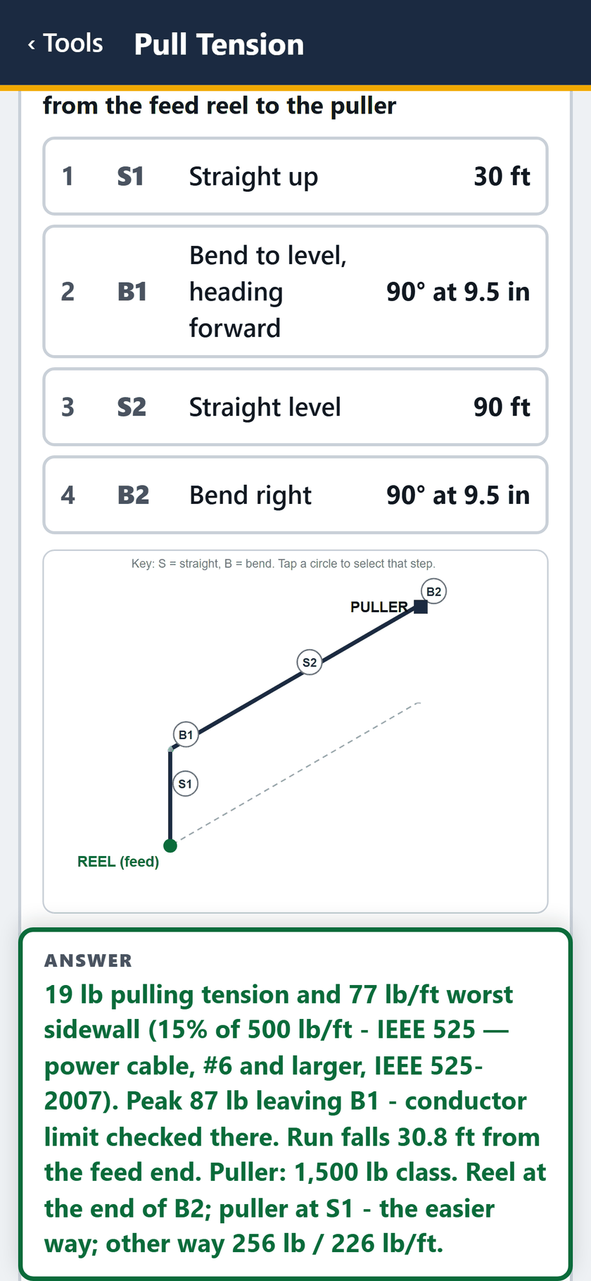 Pull Tension screen: Segment 4: a 90 to the right.