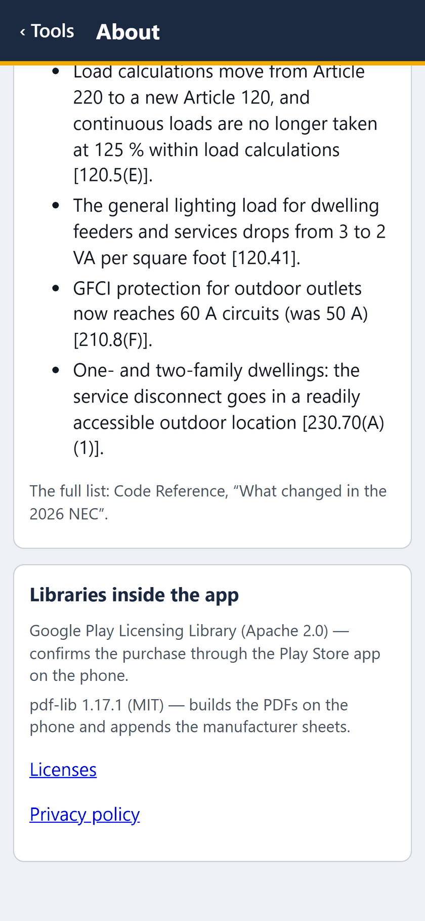 Stinger Pro Tools screen: The rest of the 2026 summary, and the libraries inside the app.